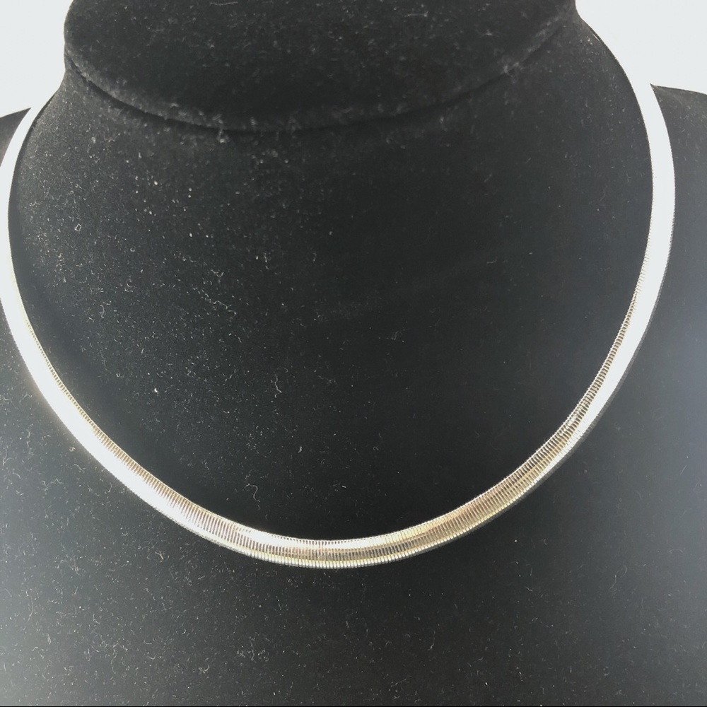 Classic Silver Herringbone Necklace - Women's Jewelry